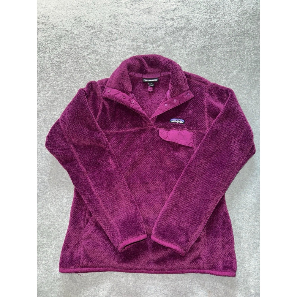 Patagonia‎ Womens Polartec Re-Tool Snap T Purple Fleece Pullover Size Small